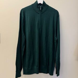 Brooks Brothers Forest Green Zip-Up Sweater